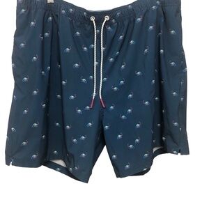 Bonobos Swim Trunks Shorts Lined Blue Dinosaur Print Bungee Drawstring Men’s XXL